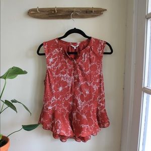 Lucky Brand red floral print top